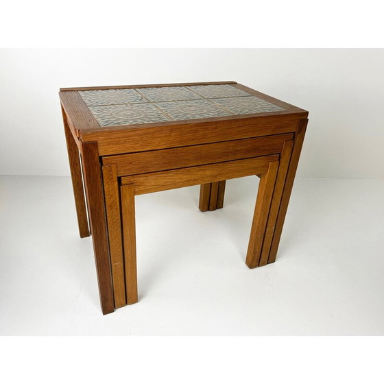 Image 1 of Set van 3 vintage Deense eiken tafels, jaren 1960