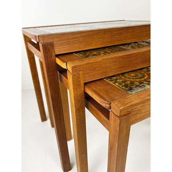 Image 1 of Set van 3 vintage Deense eiken tafels, jaren 1960