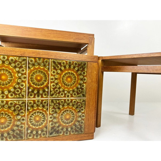 Image 1 of Set van 3 vintage Deense eiken tafels, jaren 1960