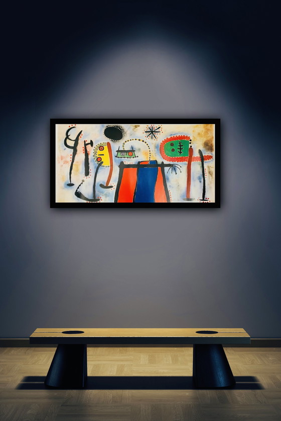 Image 1 of Zeldzame Offset Colour Lithograph, Joan Miró: Schilderij, 1953 - New York, Solomon R. Guggenheim Museum