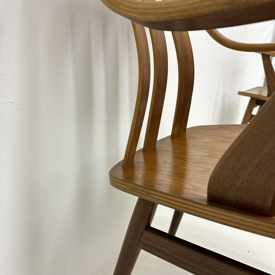 Image 1 of Set van 4 Teak Multiplex De Groot Landeweer Eetkamerstoelen , 1960S