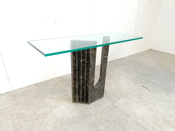 Image 1 of Cattelan Italië zwart marmeren consoletafel