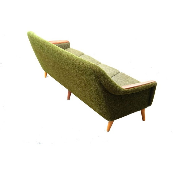 Image 1 of Vintage Noorse olijfkleurige bouclé bank, 1970