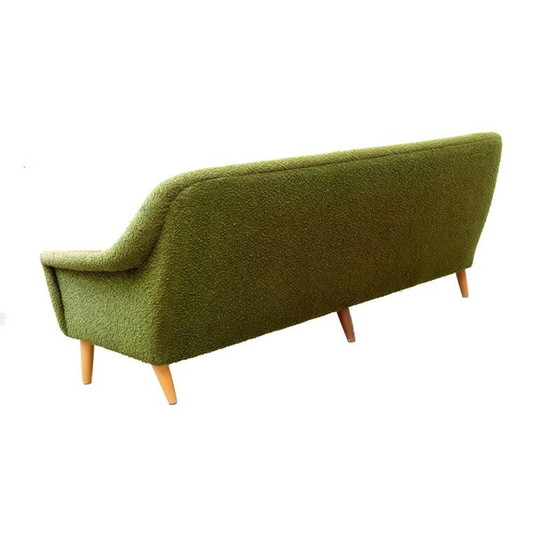 Image 1 of Vintage Noorse olijfkleurige bouclé bank, 1970