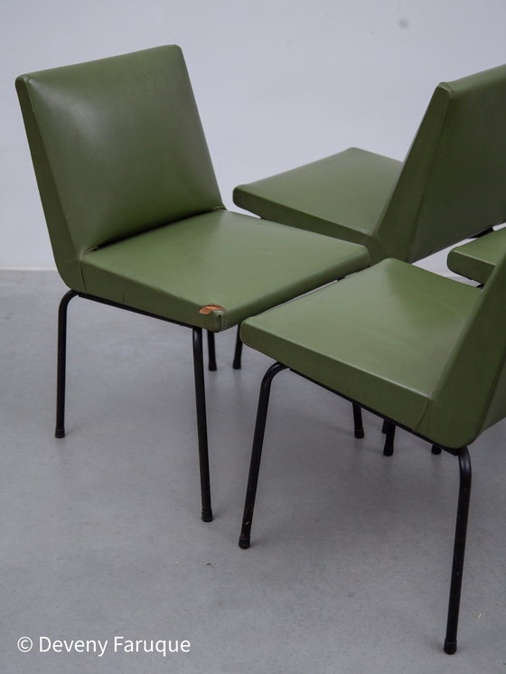 Image 1 of Set van vijf Pierre Guarich stoelen voor Meurop
