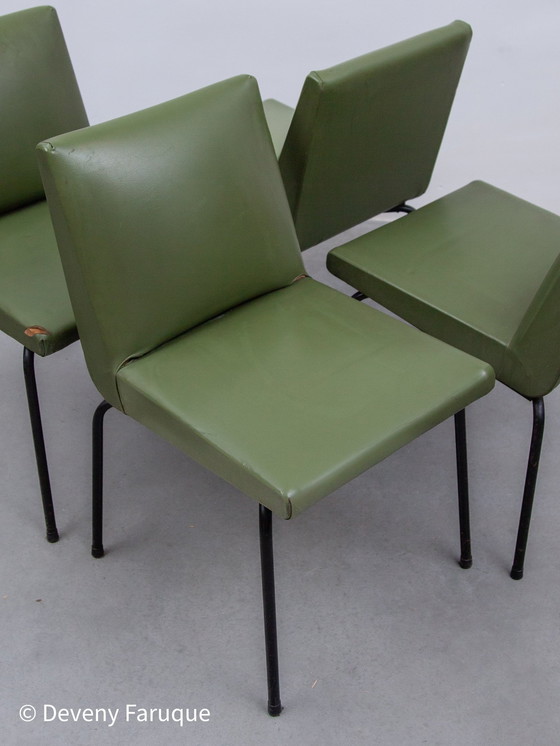 Image 1 of Set van vijf Pierre Guarich stoelen voor Meurop
