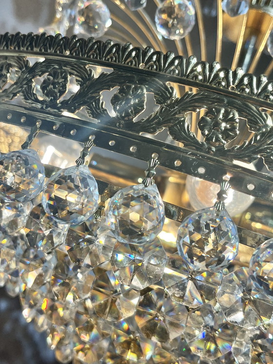 Image 1 of Gemerkte Swarovski Design Kroonluchter Hanglamp Kristal Goud 