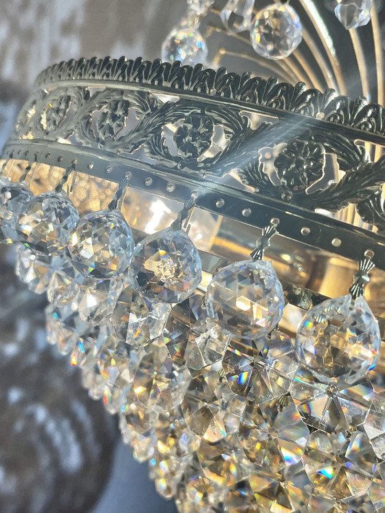 Image 1 of Gemerkte Swarovski Design Kroonluchter Hanglamp Kristal Goud 