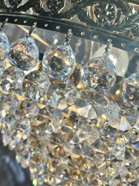 Image 1 of Gemerkte Swarovski Design Kroonluchter Hanglamp Kristal Goud 