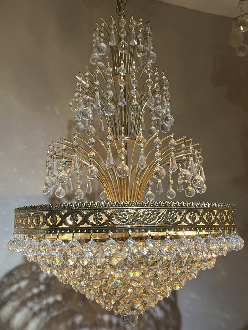 Gemerkte Swarovski Design Kroonluchter Hanglamp Kristal Goud 