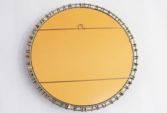 Image 1 of Zonnespiegel, modulair gouden metalen frame 1970