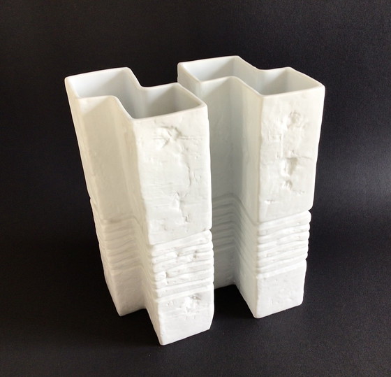 Image 1 of 2 Biscuit Brutalist Fossiel Gerold Jaren 70 Vazen