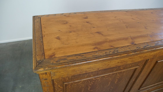 Image 1 of Houten Balie/ Dressoir/ Toonbank Op Wieltjes 