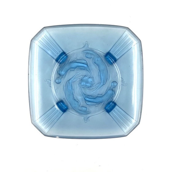 Image 1 of Oud dienblad van gegoten glas van Verreries Des Hanots, Frankrijk 1930