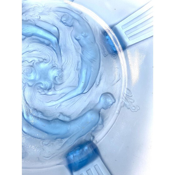 Image 1 of Oud dienblad van gegoten glas van Verreries Des Hanots, Frankrijk 1930