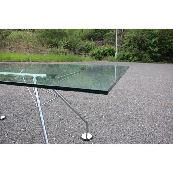 Image 1 of Vintage glazen tafel model Nomos van Norman Foster voor Tecno, Italië 1970