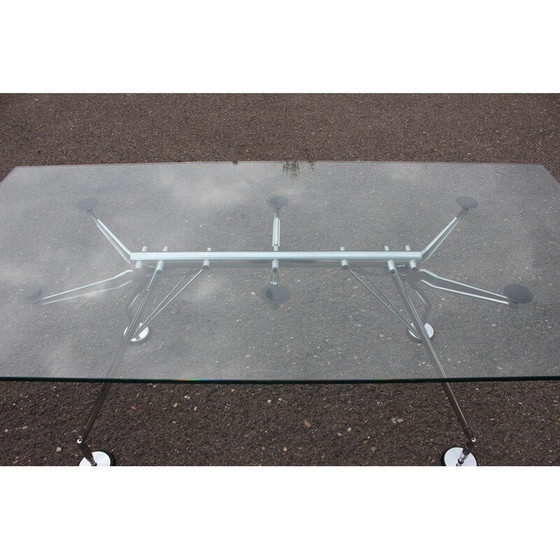 Image 1 of Vintage glazen tafel model Nomos van Norman Foster voor Tecno, Italië 1970