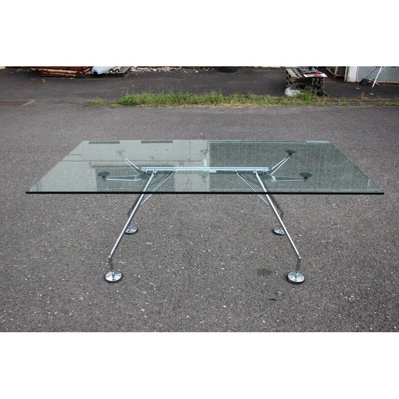 Image 1 of Vintage glazen tafel model Nomos van Norman Foster voor Tecno, Italië 1970