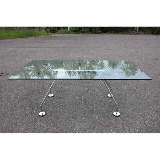 Image 1 of Vintage glazen tafel model Nomos van Norman Foster voor Tecno, Italië 1970