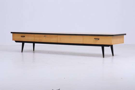 Image 1 of Vintage Lowboard 60s | Mid Century Laden Dressoir TV Board Retro 70s Opbergmeubel Hout