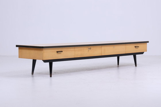 Image 1 of Vintage Lowboard 60s | Mid Century Laden Dressoir TV Board Retro 70s Opbergmeubel Hout