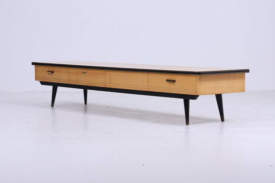 Image 1 of Vintage Lowboard 60s | Mid Century Laden Dressoir TV Board Retro 70s Opbergmeubel Hout