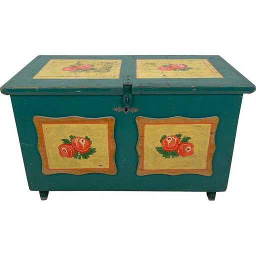 Vintage houten kist, Tsjecho-Slowakije