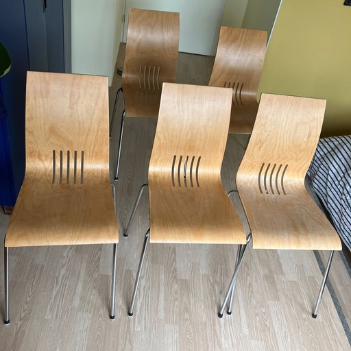 5x Stoelen Hout