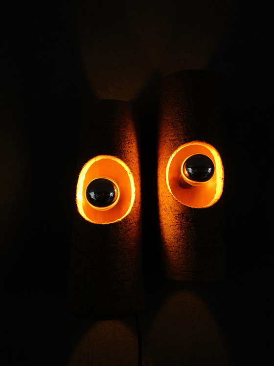 Image 1 of Japandi Keramische 70S Wandlamp
