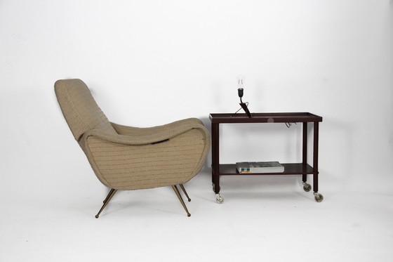 Image 1 of Zanuso Mid Century Lady Chair Italië jaren 60, messing poten.