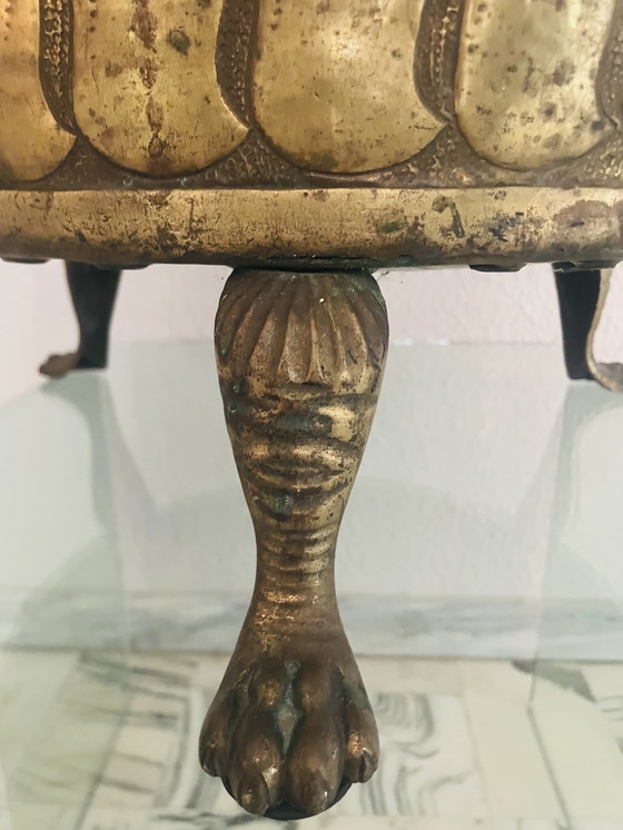 Image 1 of Driepoot Plantenbak Messing Xvii/ Xviii Eeuw Noord-Duitsland