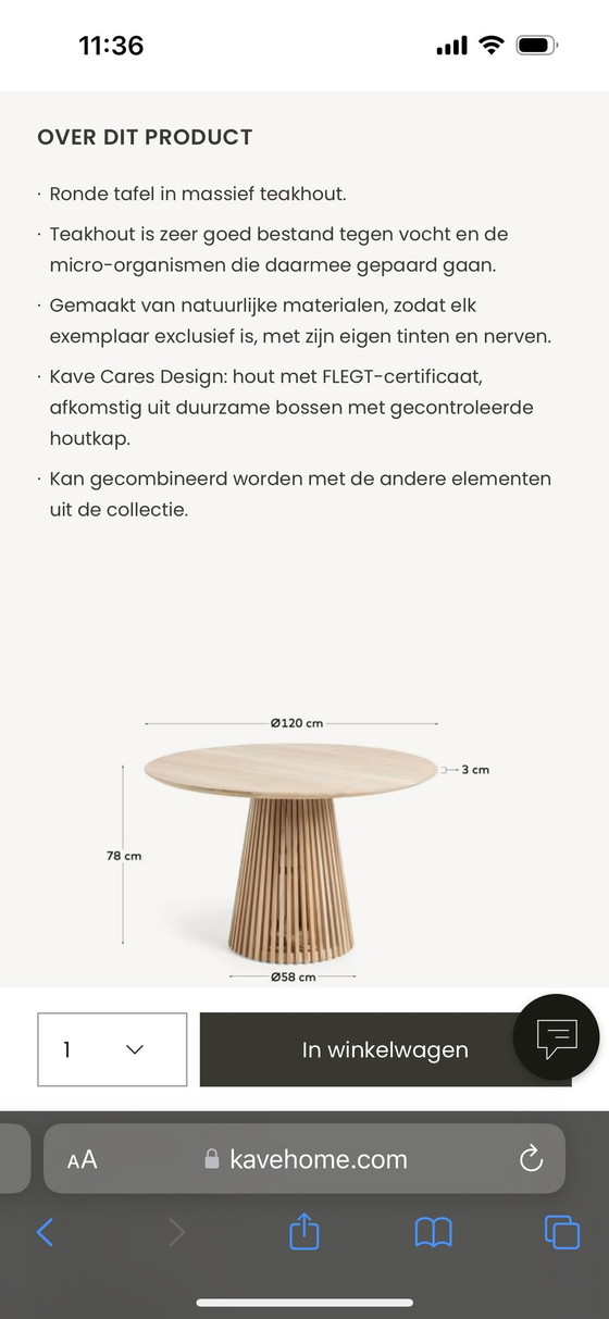 Image 1 of Ronde Eetkamertafel Kave Home