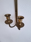 Vintage Messing Dubbel Wandkandelaar Leliebloem Fleur De Lis