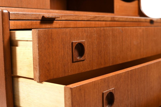Image 1 of Deense secretaire in teak uit het midden van de eeuw