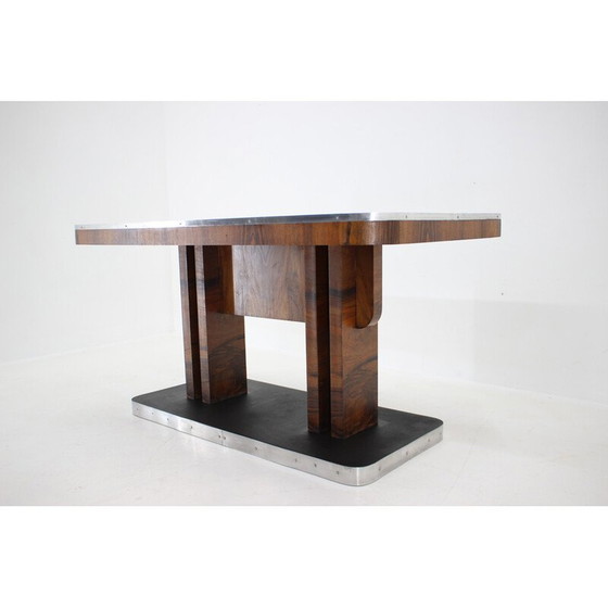 Image 1 of Vintage Art Deco walnoten tafel, Tsjecho-Slowakije 1930