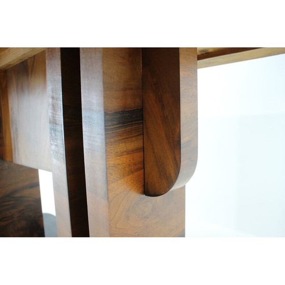 Image 1 of Vintage Art Deco walnoten tafel, Tsjecho-Slowakije 1930