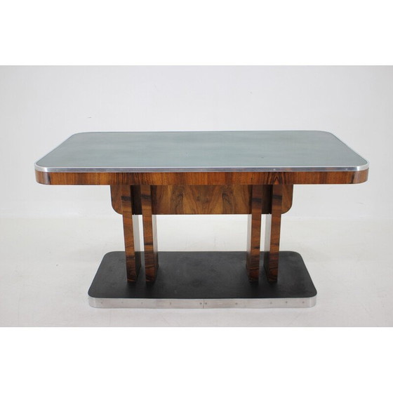 Image 1 of Vintage Art Deco walnoten tafel, Tsjecho-Slowakije 1930