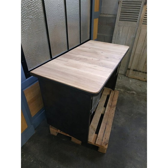 Image 1 of Vintage massief eikenhouten bureau door Naval Dubigeon, 1900