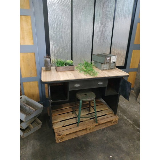 Image 1 of Vintage massief eikenhouten bureau door Naval Dubigeon, 1900