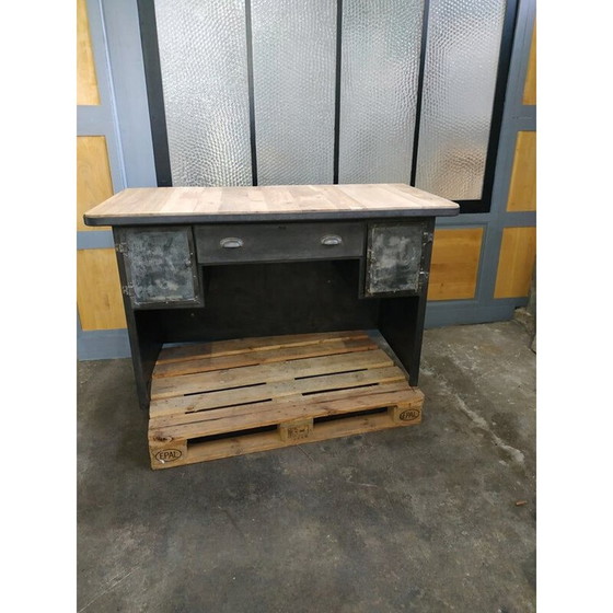 Image 1 of Vintage massief eikenhouten bureau door Naval Dubigeon, 1900