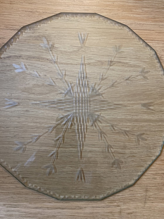 Image 1 of Art Deco/ Art Nouveau Taartplaat Kristal Nieuw