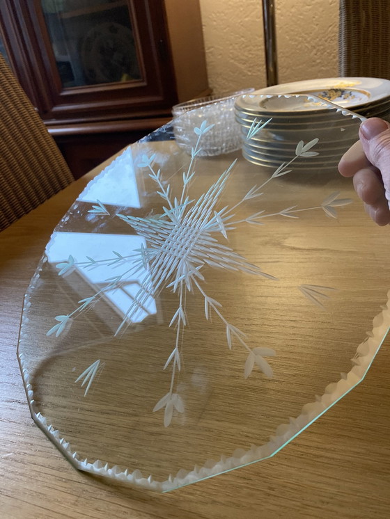 Image 1 of Art Deco/ Art Nouveau Taartplaat Kristal Nieuw