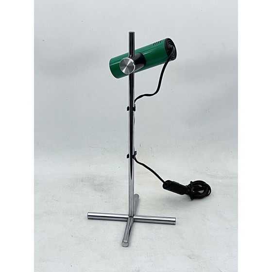 Image 1 of Reggiani vintage tafellamp in chroom en groene lak, Italië 1970