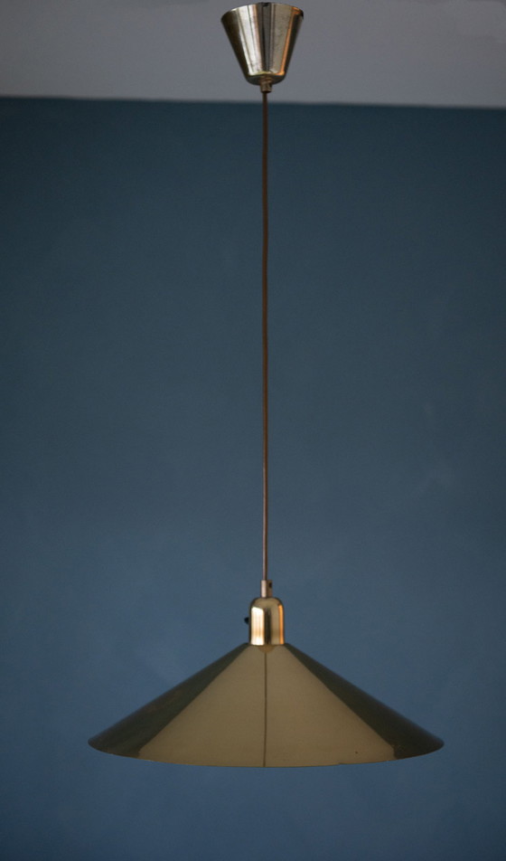 Image 1 of Gouden retro Dijkstra hanglamp 