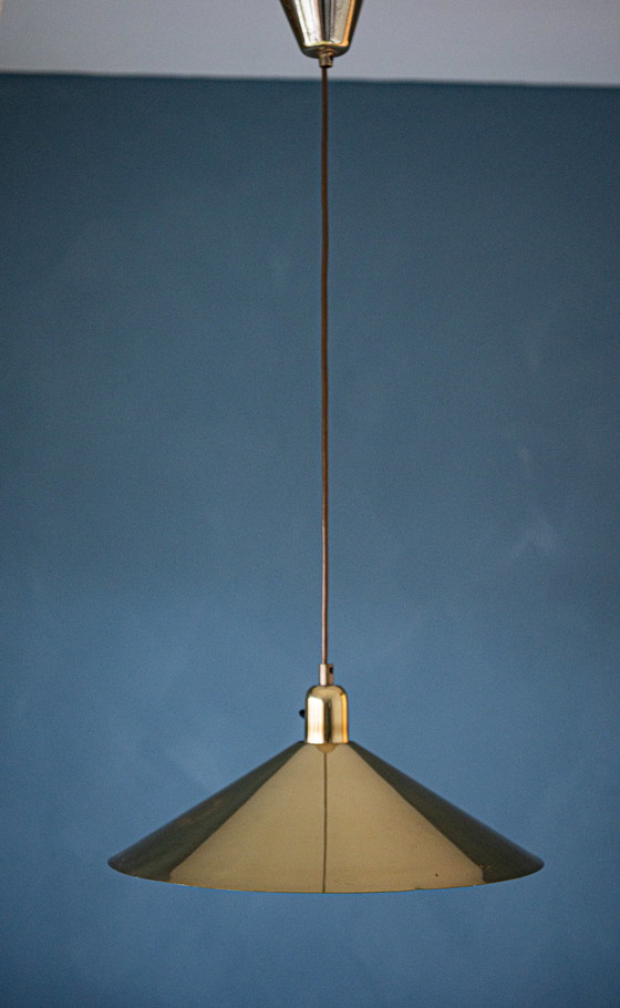 Image 1 of Gouden retro Dijkstra hanglamp 