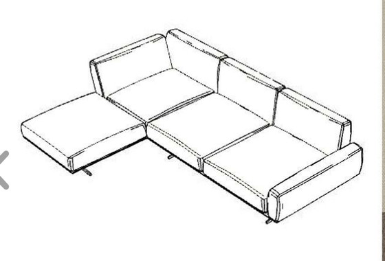 Image 1 of Flexform Softdream 94x293 + Pouf 87x102 stof cat. Extra mix