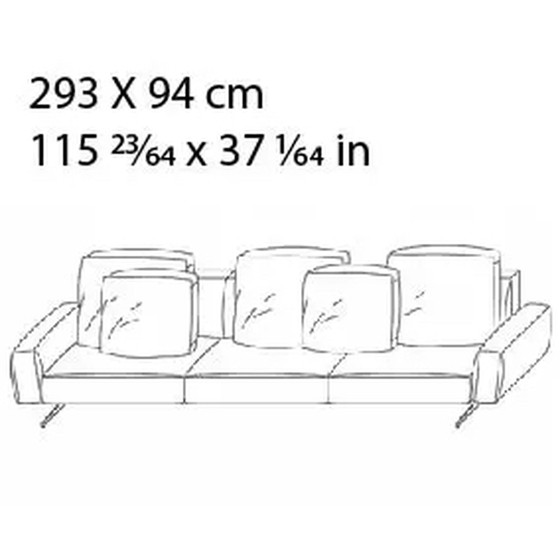 Image 1 of Flexform Softdream 94x293 + Pouf 87x102 stof cat. Extra mix