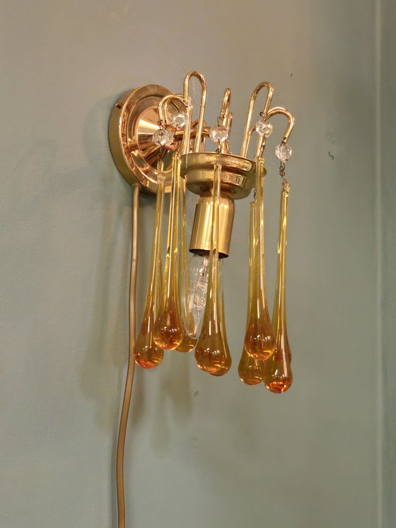 Image 1 of Vintage Teardrop Wandlamp Lamp Wandlampje 