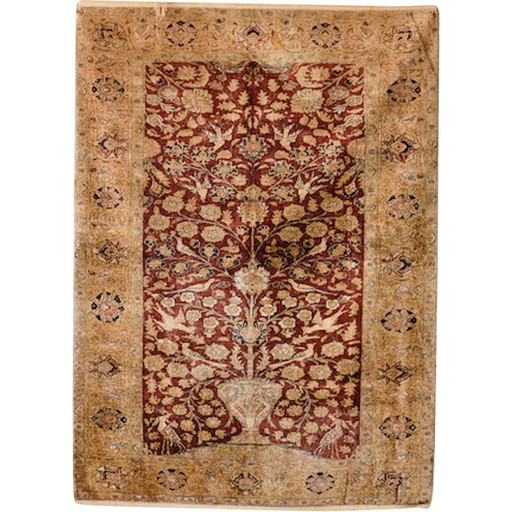 Vintage Kaiseri zijden tapijt, Türkiye 1920