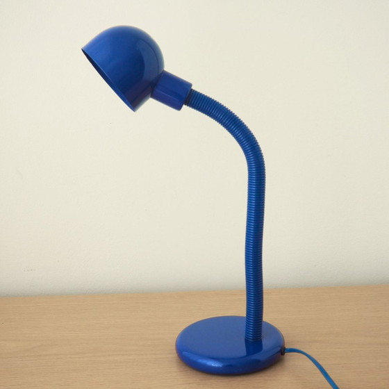 Image 1 of Happylight 1980S Koningsblauwe Zwanenhals Bureaulamp